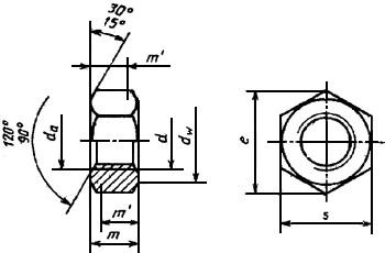 ГОСТ 10605-94 (ИСО 4032-86) Гайки шестигранные с диаметром резьбы свыше 48 мм класса точности В. Технические условия