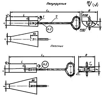 ГОСТ 11422-75 Инструмент кузнечный для ручных и молотовых работ. Раскатки клиновые. Конструкция и размеры (с Изменением N 1)