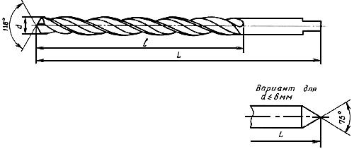ГОСТ 12122-77 Сверла спиральные с коротким цилиндрическим хвостовиком. Длинная серия. Основные размеры (с Изменениями N 1, 2)