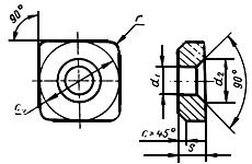 ГОСТ 19076-80 Пластины опорные сменные многогранные твердосплавные квадратной формы. Конструкция и размеры (с Изменениями N 1, 2)
