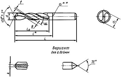 ГОСТ 19543-74 Сверла спиральные с цилиндрическим хвостовиком для обработки легких сплавов. Средняя серия. Конструкция (с Изменениями N 1, 2)