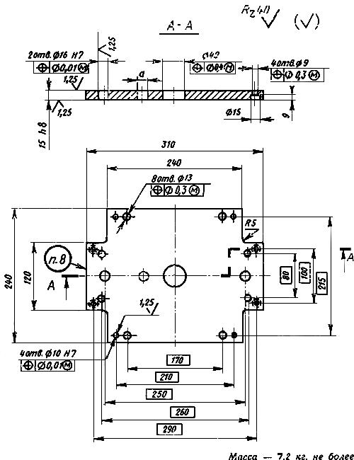 ГОСТ 19975-74 Плита-заготовка промежуточная пресс-форм для выплавляемых моделей с прямоугольными матрицами. Конструкция и размеры (с Изменением N 1)