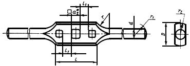 ГОСТ 22399-77 Воротки трехгнездные для инструмента с квадратными хвостовиками. Основные размеры