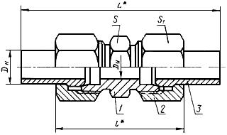 ГОСТ 24485-80 Соединения трубопроводов с шаровым ниппелем проходные. Конструкция (с Изменением N 1)