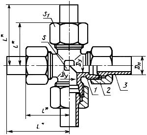 ГОСТ 24499-80 Соединения трубопроводов с шаровым ниппелем крестовые проходные. Конструкция (с Изменением N 1)