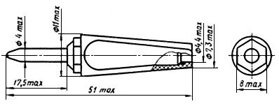 ГОСТ 24733-81 Гнезда и штепсели однополюсные с диаметром контактов 1,6 и 4,0 мм. Технические условия (с Изменением N 1)