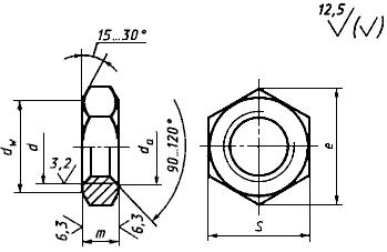 ГОСТ 5929-70 Гайки шестигранные низкие класса точности A. Конструкция и размеры (с Изменениями N 2-7)