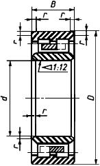 ГОСТ 7634-75 Подшипники радиальные роликовые многорядные с короткими цилиндрическими роликами. Типы и основные размеры (с Изменениями N 1, 2)