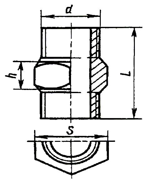 ГОСТ 8958-75 Соединительные части из ковкого чугуна с цилиндрической резьбой для трубопроводов. Ниппели двойные. Основные размеры (с Изменением N 1)