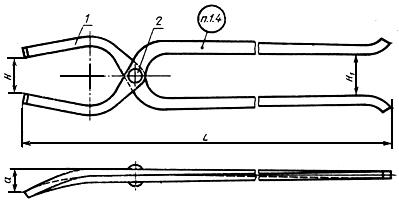 ГОСТ 11389-75 Инструмент кузнечный для ручных и молотовых работ. Клещи выгнутые. Конструкция и размеры (с Изменением N 1)