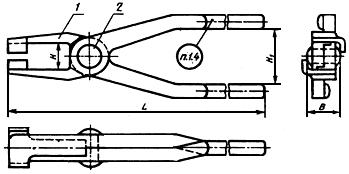 ГОСТ 11392-75 Инструмент кузнечный для ручных и молотовых работ. Клещи продольные с прямоугольными губками. Конструкция и размеры (с Изменениями N 1, 2)