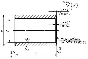 ГОСТ 11525-82 Втулки металлические для неразъемных корпусов на лапах и фланцевых корпусов подшипников скольжения. Конструкция и размеры (с Изменением N 1)