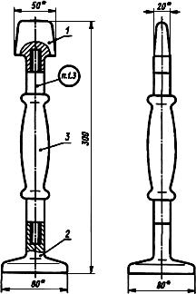 ГОСТ 11779-74 Набойка и трамбовка совмещенные формовочные. Конструкция (с Изменениями N 1, 2, 3)