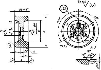ГОСТ 14818-69 Калибры-пробки гладкие штампованные непроходные с насадками диаметром свыше 50 до 100 мм. Конструкция и размеры (с Изменениями N 2, 3)