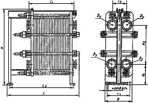 ГОСТ 15518-87 Аппараты теплообменные пластинчатые. Типы, параметры и основные размеры (с Изменением N 1)