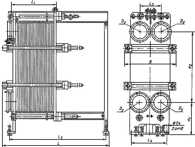 ГОСТ 15518-87 Аппараты теплообменные пластинчатые. Типы, параметры и основные размеры (с Изменением N 1)