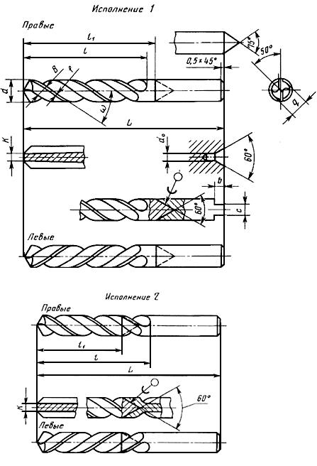 ГОСТ 17275-71 Сверла спиральные цельные твердосплавные. Средняя серия. Конструкция и размеры (с Изменениями N 1, 2)