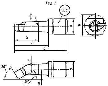 ГОСТ 18872-73 Резцы токарные расточные из быстрорежущей стали для обработки сквозных отверстий. Конструкция и размеры