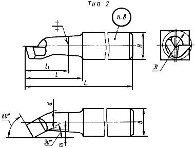 ГОСТ 18872-73 Резцы токарные расточные из быстрорежущей стали для обработки сквозных отверстий. Конструкция и размеры