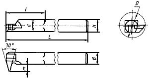 ГОСТ 18885-73 Резцы токарные резьбовые с пластинами из твердого сплава. Конструкция и размеры (с Изменениями N 1, 2)