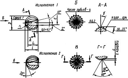 ГОСТ 18944-73 Фрезы концевые сферические, оснащенные коронками из твердого сплава, для труднообрабатываемых сталей и сплавов. Конструкция и размеры (с Изменением N 1)