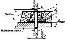 ГОСТ 20346-74 Модели литейные деревянные. Фиксирование моделей штифтами и штырями на металлических модельных плитах. Конструкция и размеры (с Изменениями N 1, 2)