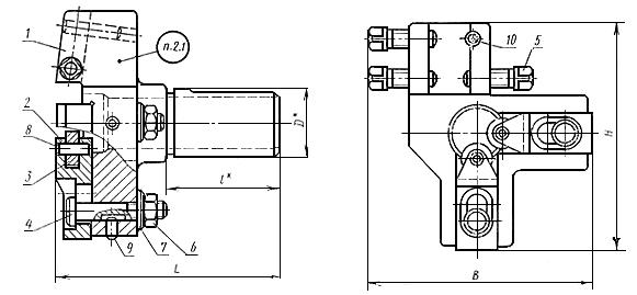 ГОСТ 21200-75 Державки люнетные для тангенциальных резцов к токарно-револьверным станкам. Конструкция и размеры (с Изменением N 1)