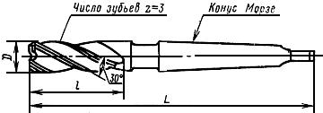 ГОСТ 21581-76 Зенкеры с коническим хвостовиком для обработки деталей из легких сплавов. Конструкция и размеры