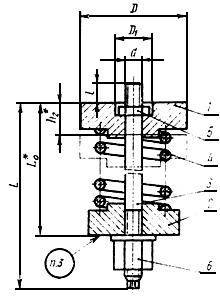 ГОСТ 22188-83 Буфера с винтовыми цилиндрическими пружинами для штампов листовой штамповки. Конструкция и размеры