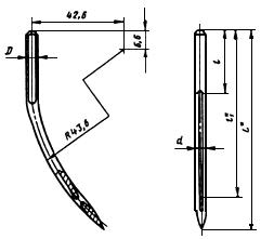 ГОСТ 22249-82 Иглы к швейным машинам. Типы и основные размеры (с Изменениями N 1, 2)
