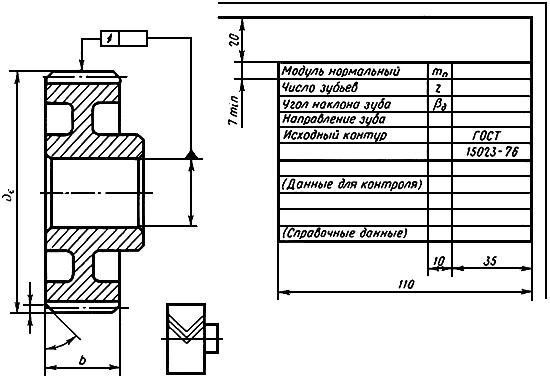 ГОСТ 2.422-70 ЕСКД. Правила выполнения рабочих чертежей цилиндрических зубчатых колес передач Новикова с двумя линиями зацепления