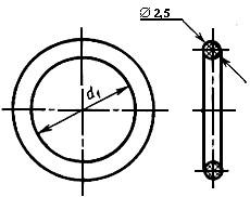 ГОСТ 9833-73 Кольца резиновые уплотнительные круглого сечения для гидравлических и пневматических устройств. Конструкция и размеры (с Изменениями N 1, 2, 3)