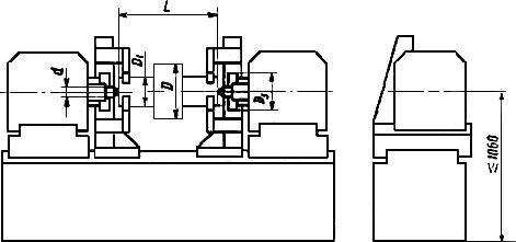 ГОСТ 9886-73 Станки-полуавтоматы горизонтальные двусторонние для обработки торцов и центрирования. Основные размеры (с Изменением N 1)